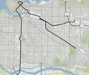 LineBuilder results on a map